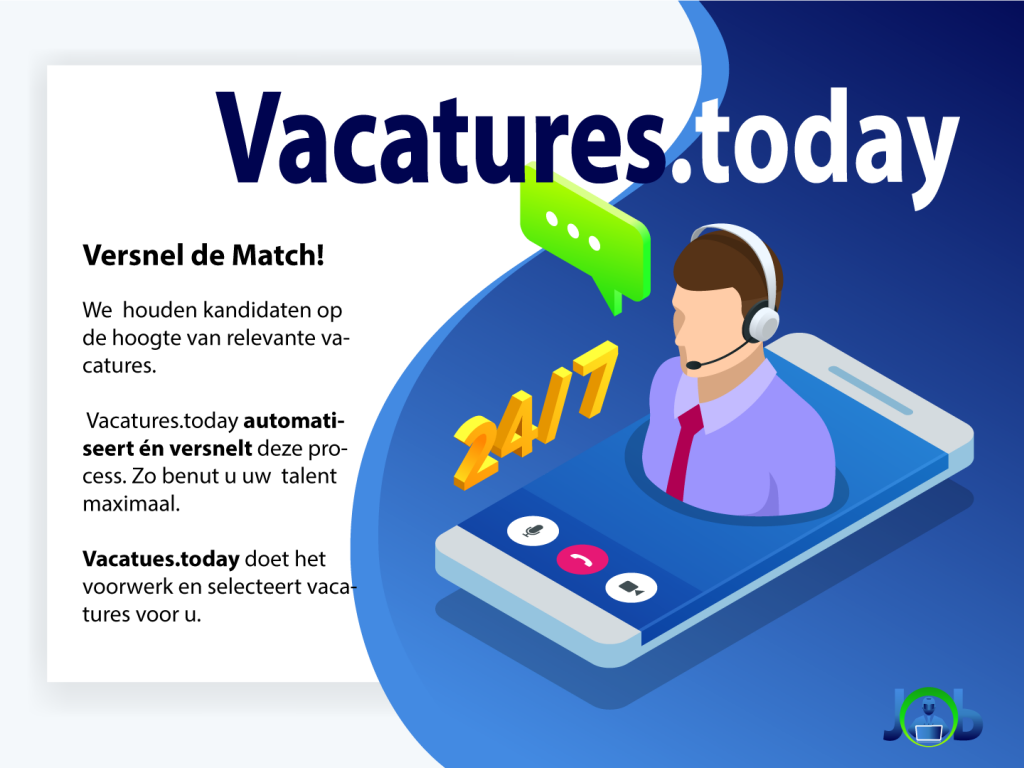 Vacatures.today zoekbron voor alle vacatures in België met sociale media iconen