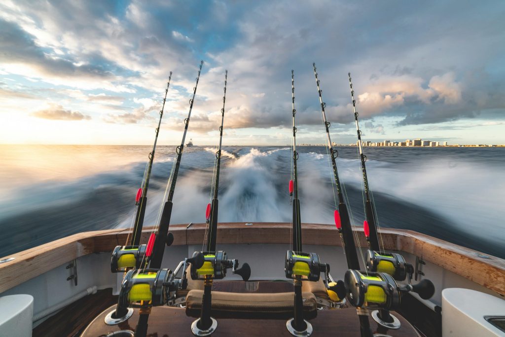 Vismateriaal en appâts in een professionele viswinkel voor zowel zoet- als zoutwatervissen